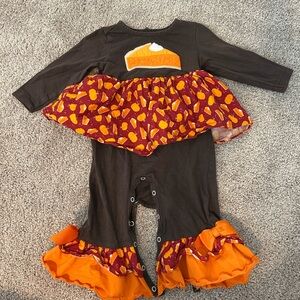 Thanksgiving ruffle butts romper